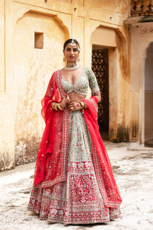 Radiant Vermilion Lehenga