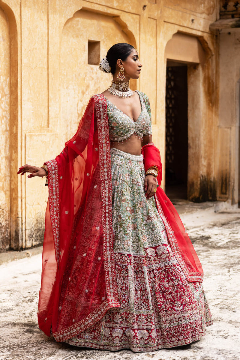 Radiant Vermilion Lehenga