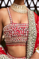 Eclipsed Ruby Wedding Lehenga