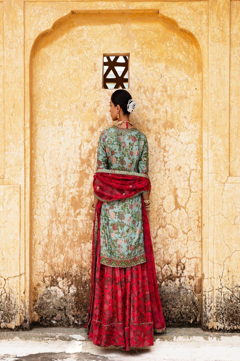 Mul Silk Regal Bridal Sharara Set