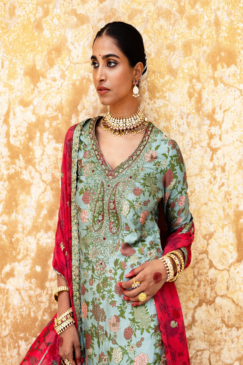 Mul Silk Regal Bridal Sharara Set