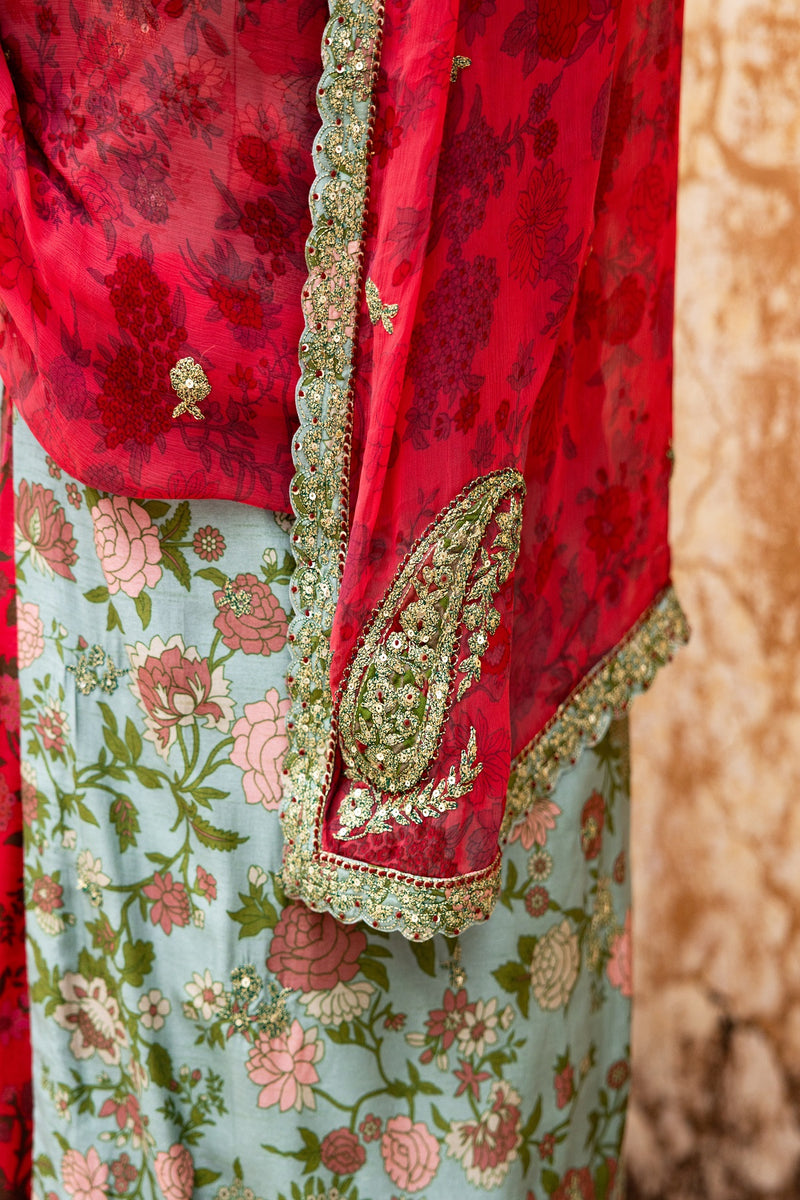 Mul Silk Regal Bridal Sharara Set