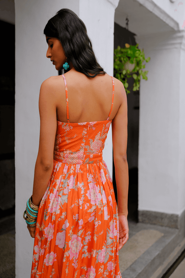 Orange gown for women