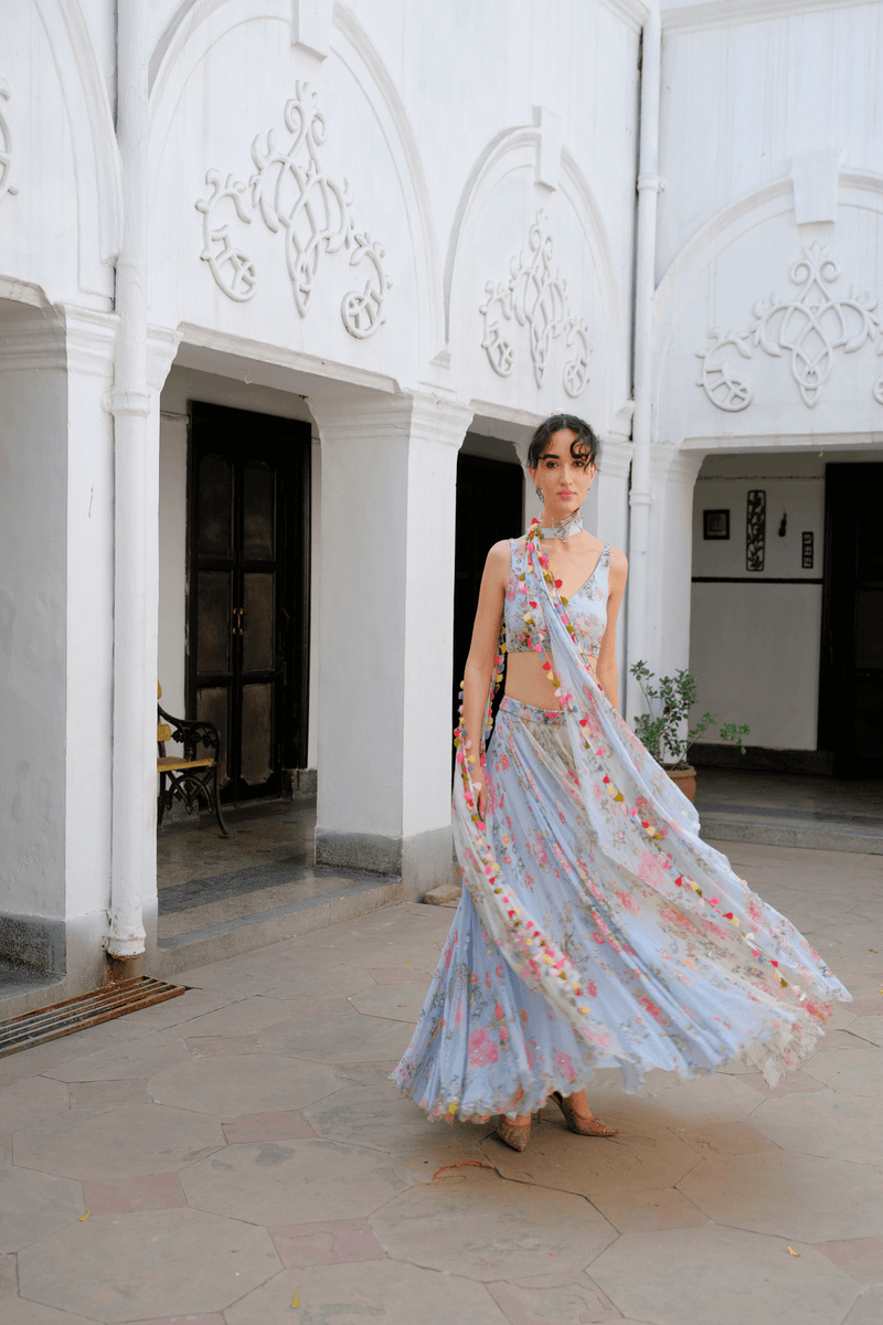 Clarisse Veil Lehenga