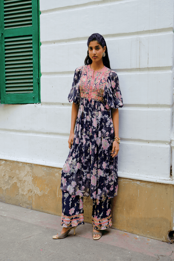 Navy Blue Kurta Set