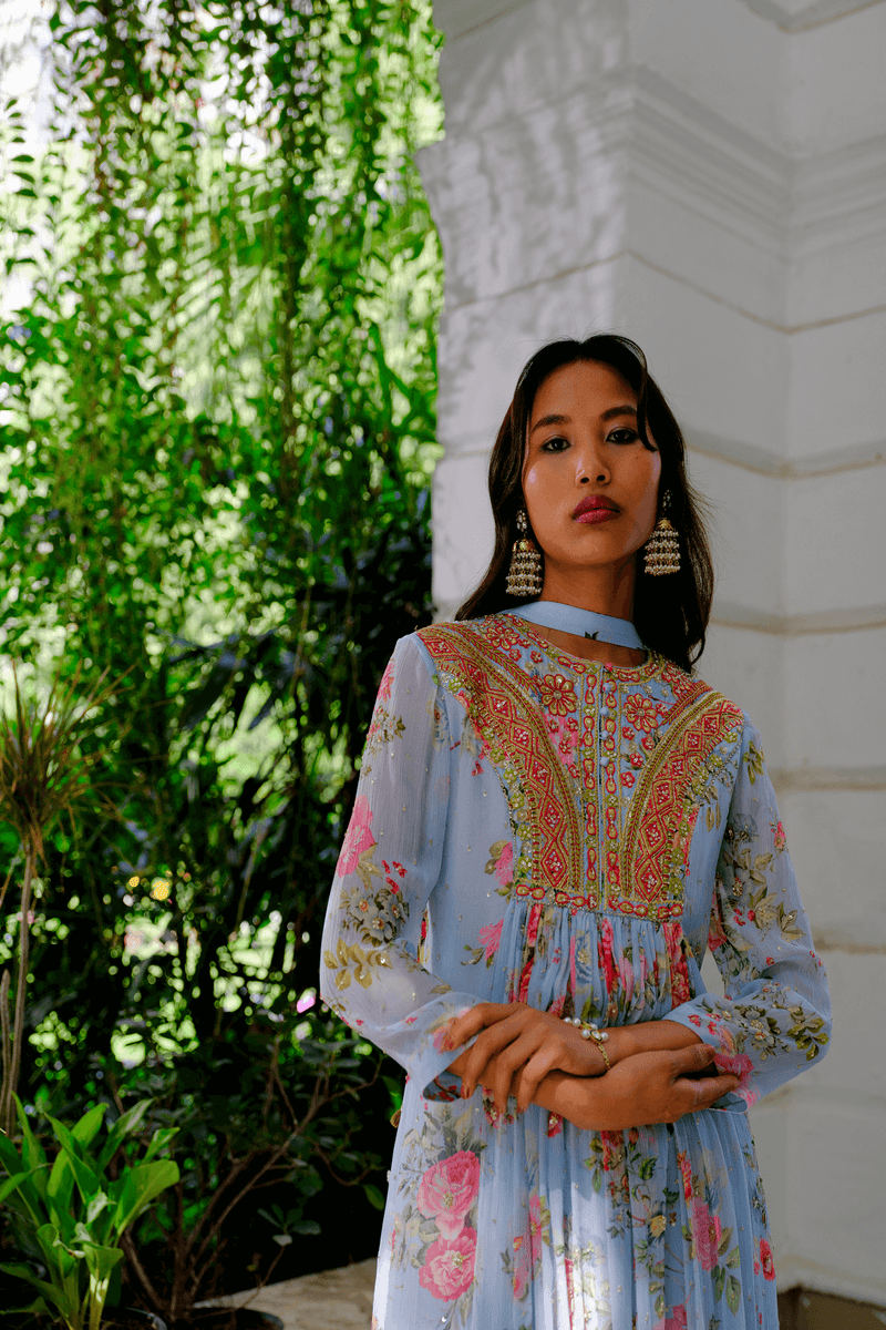 Cloudburst Chiffon Suit Set