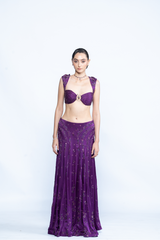 Amethyst Embellished Bustier & Panel Skirt Set