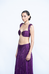Amethyst Embellished Bustier & Panel Skirt Set