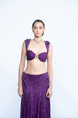 Amethyst Embellished Bustier & Panel Skirt Set