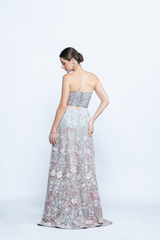 Aurora Bloom Embroidered Corset Gown