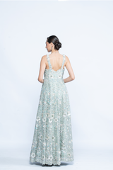 Aurora Mint Floral Evening Gown