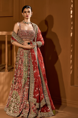 Eclipsed Ruby Wedding Lehenga