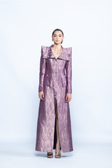 Imperial Amethyst Brocade Coat Dress