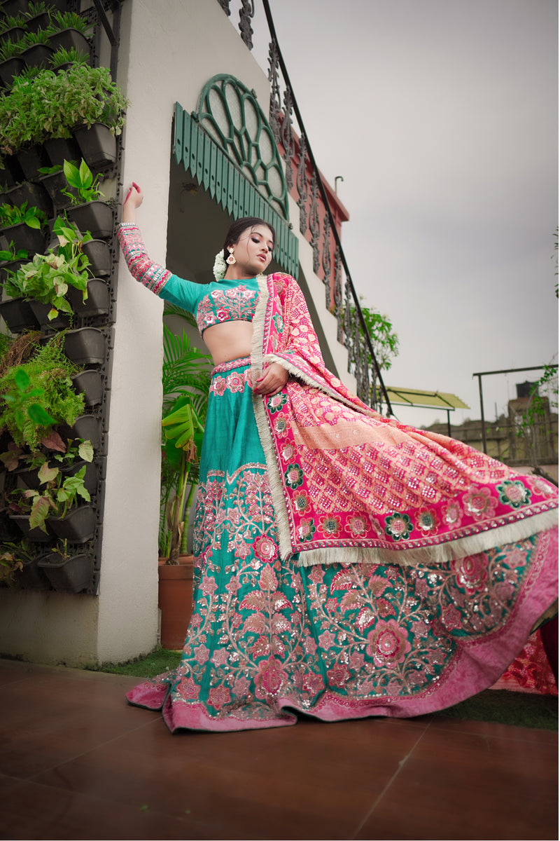Rawsilk Velvet Lehenga