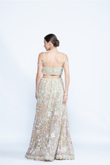 Opaline Blossom Metallic Organza Ensemble