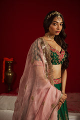 Emerald Blush Enchantment Lehenga