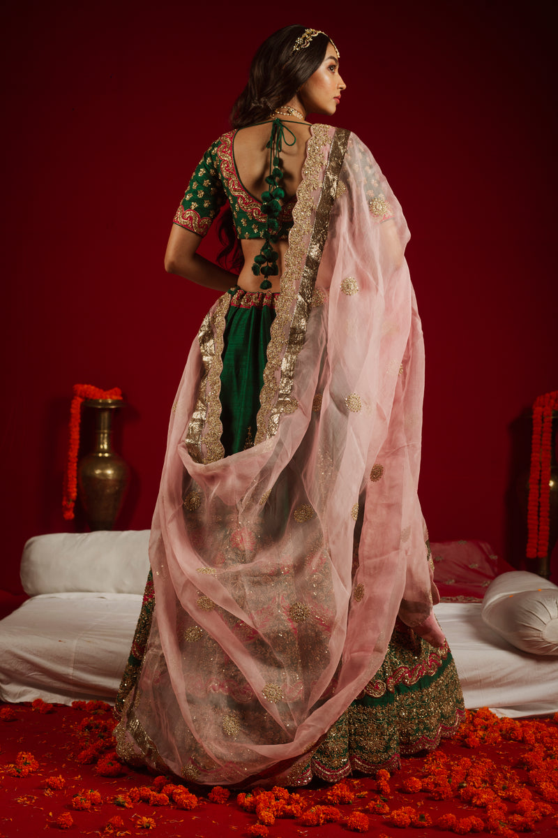 Emerald Blush Enchantment Lehenga