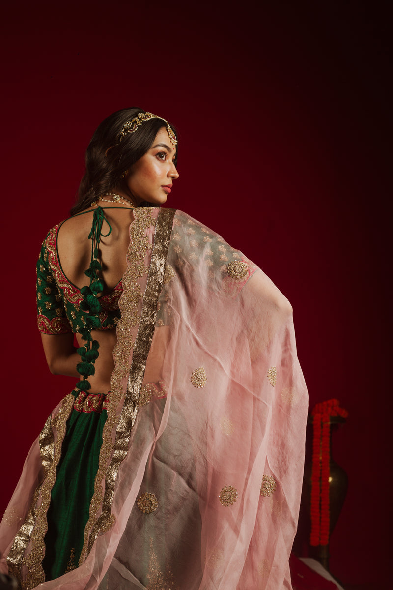 Emerald Blush Enchantment Lehenga