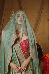 Teal Tranquility Banarasi Saree