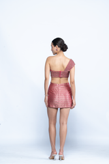 Ruby Banarasi Brocade Draped Mini Dress