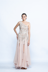Whisper Bloom One-Shoulder Dress