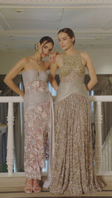 Ice Bloom Embroidered Drape Dress