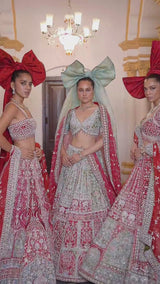 Eclipsed Ruby Wedding Lehenga