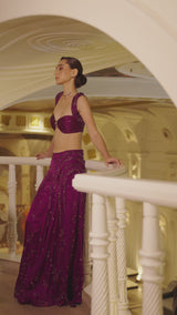 Amethyst Embellished Bustier & Panel Skirt Set