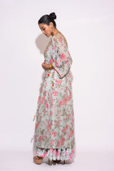 Mint Kaftan with Pallazzo Set