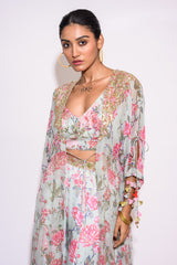 Mint Kaftan with Pallazzo Set