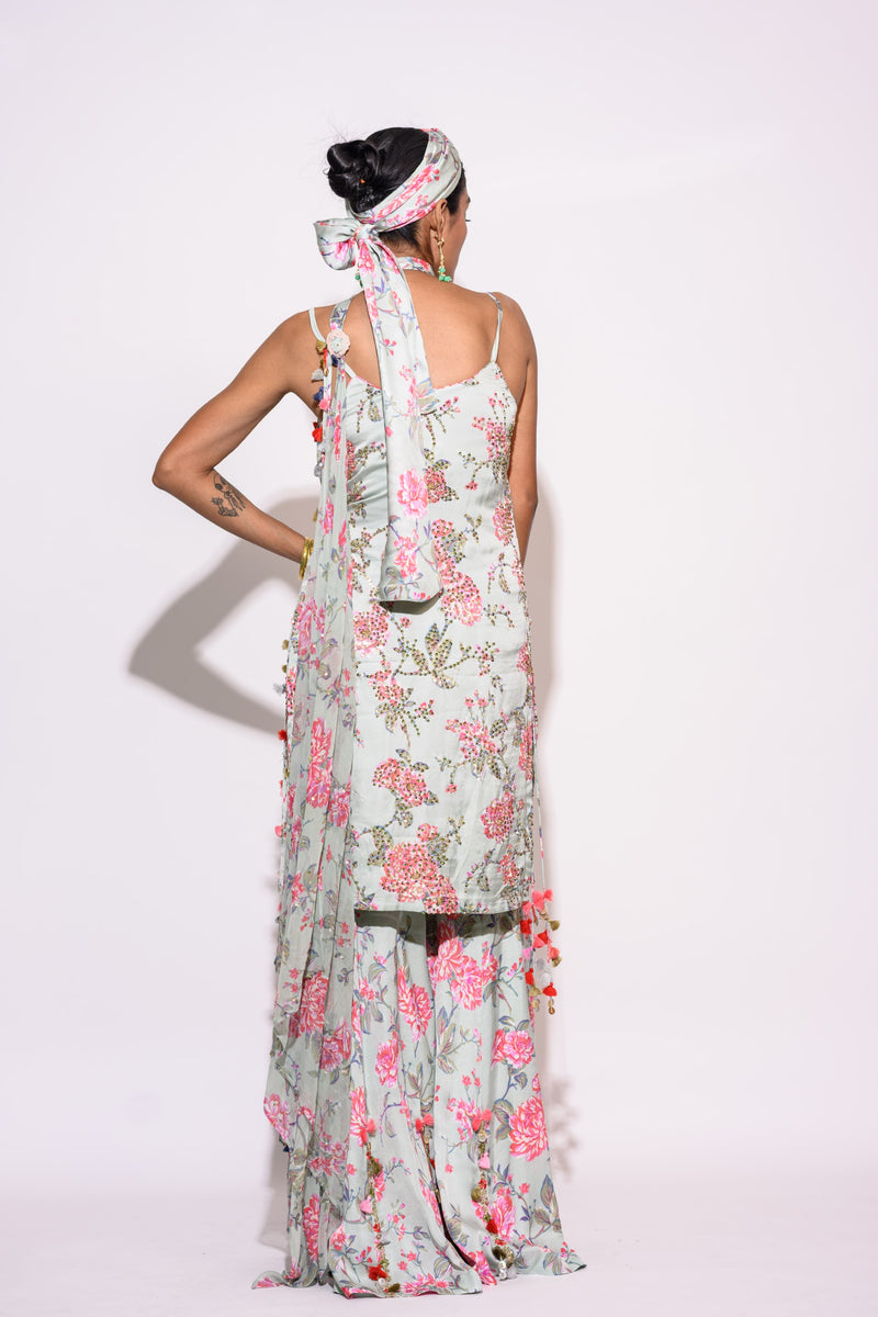 Mint Sharara Set