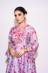 Printed Lilac Silk full set