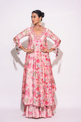 Printed Pink sharara set