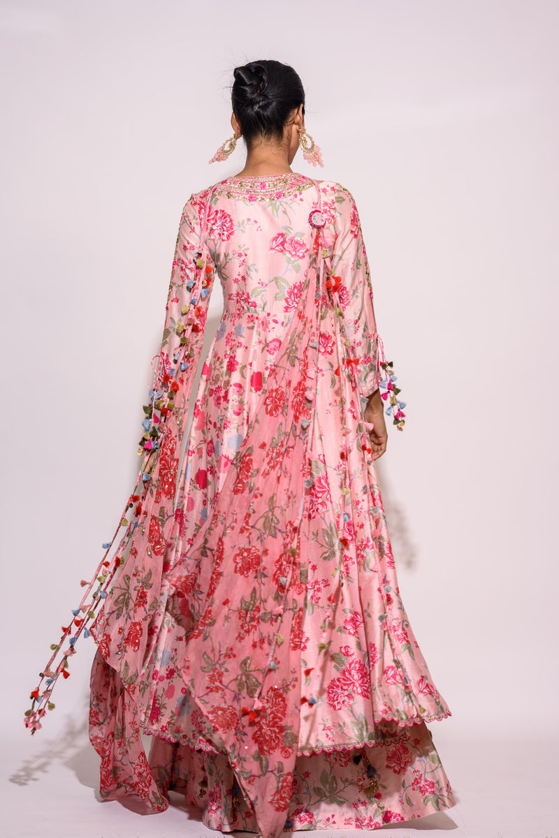 Printed Pink sharara set