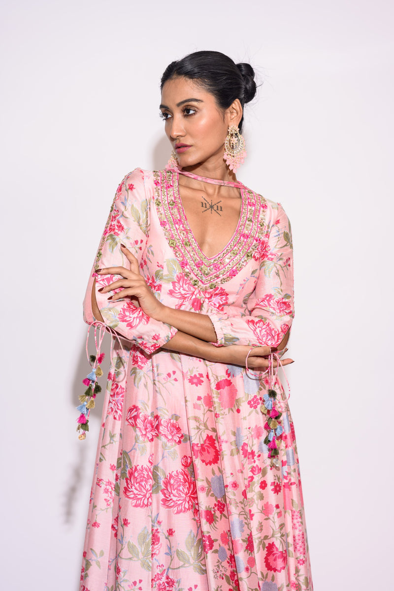 Printed Pink sharara set